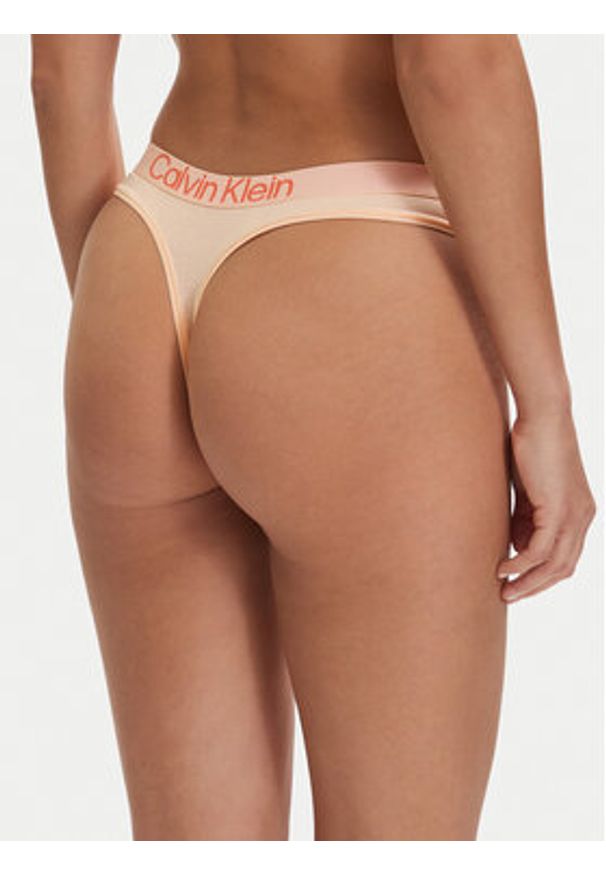 Calvin Klein Underwear Stringi LV00QD5292 Pomarańczowy jasny. Kolor: pomarańczowy. Materiał: bawełna