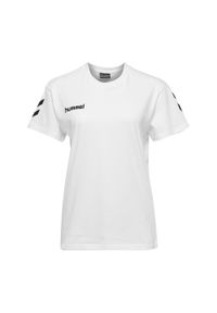 Koszulka sportowa z krótkim rękawem damska Hummel hmlGO cotton. Kolor: biały. Długość rękawa: krótki rękaw. Długość: krótkie