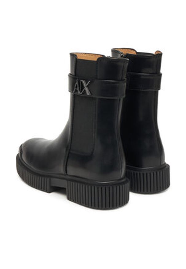 Armani Exchange Botki XW001634 AF17474 UC001 Czarny. Kolor: czarny. Materiał: skóra