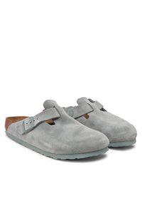 Birkenstock Klapki Boston zamsz 1029214 Szary. Kolor: szary. Materiał: skóra, zamsz #5