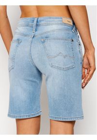 Pepe Jeans Szorty jeansowe Poppy PL800493 Niebieski Regular Fit. Kolor: niebieski. Materiał: bawełna #5