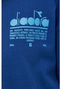 Diadora bluza bawełniana kolor granatowy z nadrukiem. Kolor: niebieski. Materiał: bawełna. Wzór: nadruk #4
