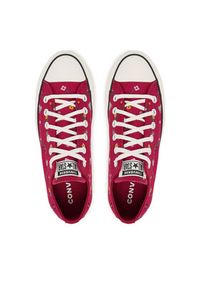 Converse Trampki Chuck Taylor All Star Lift Platform Embroidered Floral Patchwork A15535C Bordowy. Kolor: czerwony. Materiał: materiał. Obcas: na platformie #4