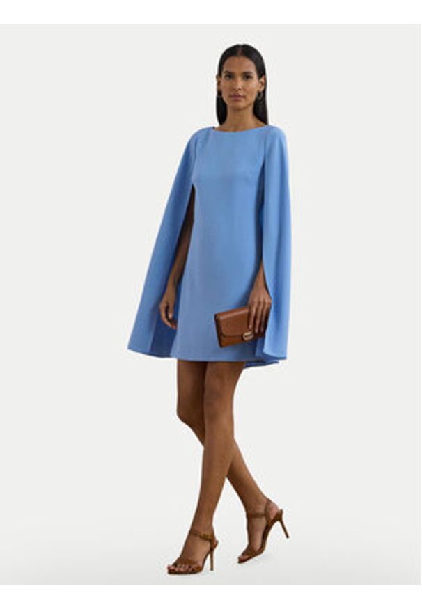 Lauren Ralph Lauren - LAUREN RALPH LAUREN Sukienka koktajlowa 253855210033 Niebieski Slim Fit. Kolor: niebieski. Materiał: syntetyk. Styl: wizytowy