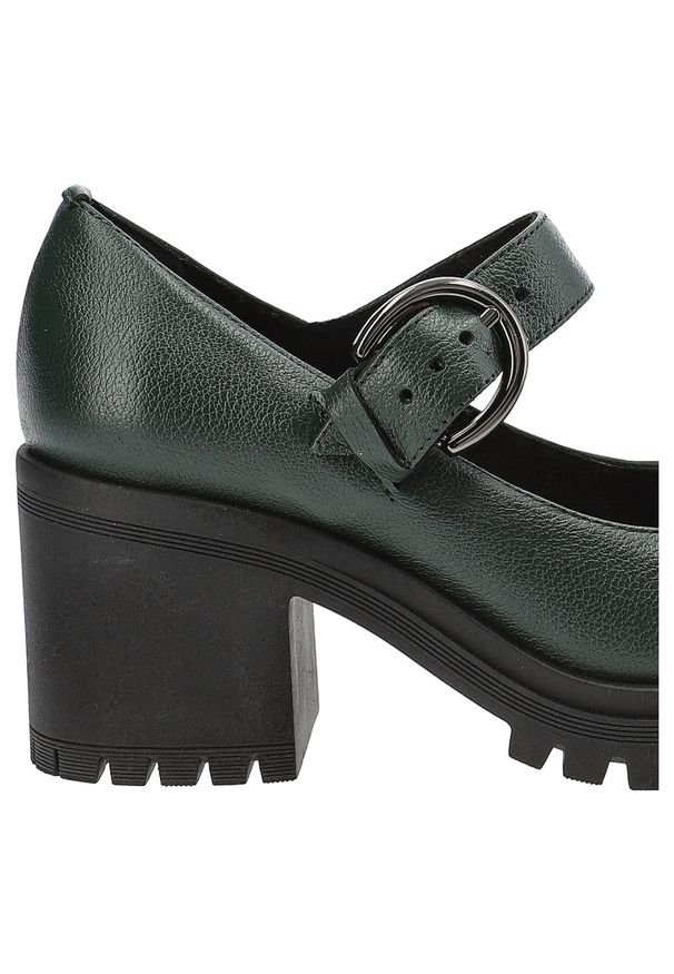 Zielone Półbuty Armodo Eleganckie Obuwie Damskie Na Obcasie. Okazja: na co dzień. Zapięcie: klamry. Kolor: zielony. Materiał: skóra. Obcas: na obcasie. Styl: elegancki. Wysokość obcasa: średni