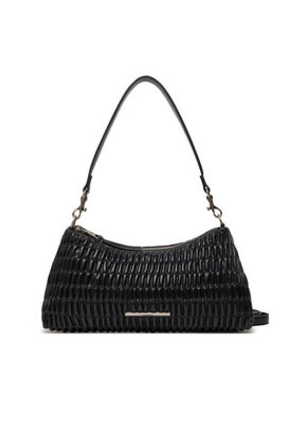 Calvin Klein Jeans Torebka Ruched Layla Shoulder Bag LV04K3088G Czarny. Kolor: czarny. Materiał: skórzane