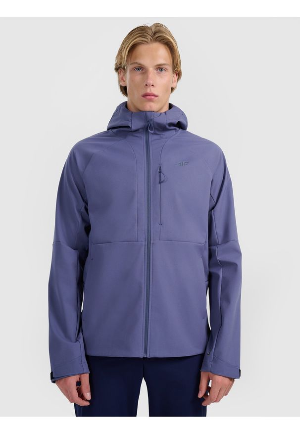 4f - 4F Kurtka softshell wiatroodporna membrana 10000 męska - granatowa L. Kolor: niebieski. Materiał: softshell. Technologia: Primaloft. Sport: turystyka piesza, wspinaczka