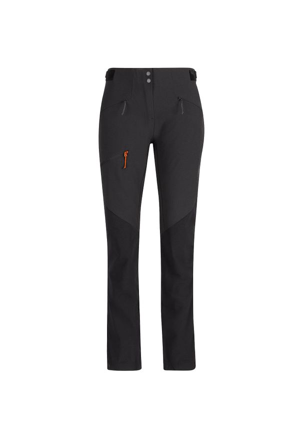 Spodnie softshell damskie Mammut Courmayeur SO. Kolor: czarny, szary, wielokolorowy. Materiał: softshell. Sezon: lato. Sport: turystyka piesza