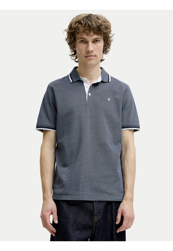 Jack & Jones Polo Paulos 12136668 Szary Regular Fit. Typ kołnierza: polo. Kolor: szary. Materiał: bawełna