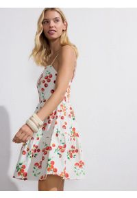 Reserved - Bawełniana sukienka mini - wielobarwny. Materiał: bawełna. Długość: mini #1