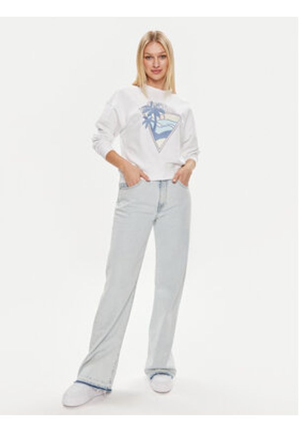 Guess Bluza W4GQ11 KBK32 Biały Relaxed Fit. Kolor: biały. Materiał: syntetyk, bawełna