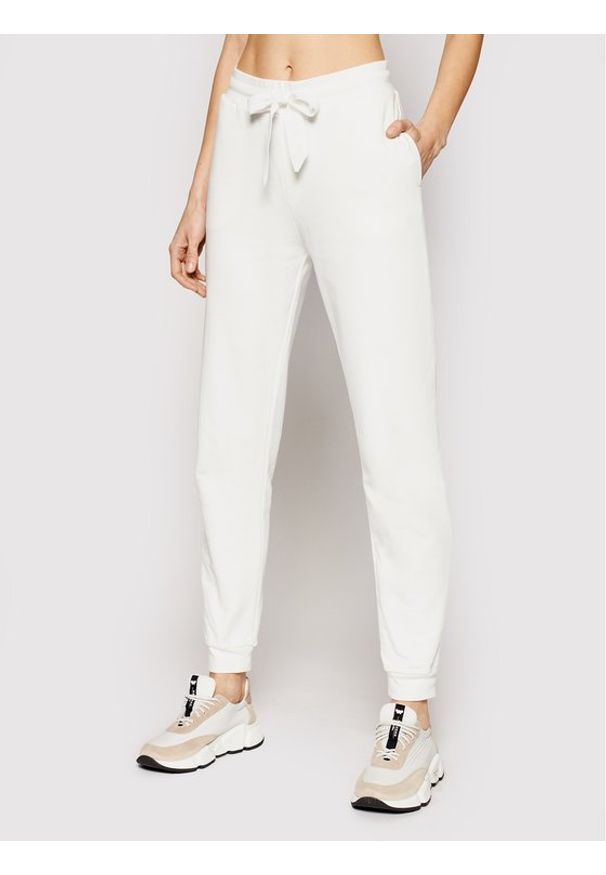 Trussardi Jeans - Trussardi Spodnie dresowe 56P00291 Biały Regular Fit. Kolor: biały. Materiał: dresówka