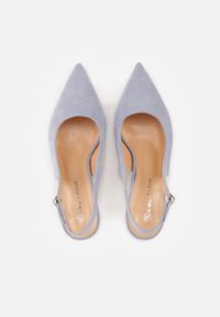 Born2be - Niebieskie Sandały na Szpilce z Odkrytą Piętą Nevilianae. Okazja: na co dzień. Zapięcie: sprzączka. Kolor: niebieski. Materiał: jeans. Obcas: na szpilce. Styl: casual, klasyczny #6