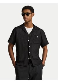 Polo Ralph Lauren Koszula 710966421500 Czarny Regular Fit. Typ kołnierza: polo. Kolor: czarny. Materiał: len #1