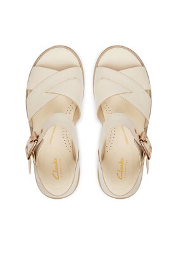 Clarks Sandały Orinoco3 Cross 26186092 Écru. Kolor: kremowy. Materiał: skóra