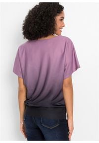 Shirt off-shoulder bonprix ciemny bez - czarny. Kolor: fioletowy #5