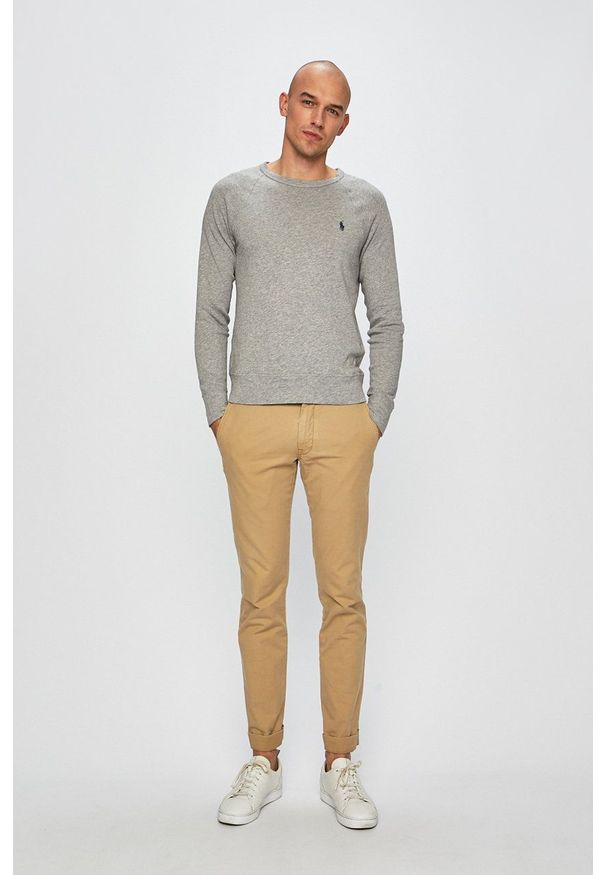 Polo Ralph Lauren - Bluza. Okazja: na co dzień. Typ kołnierza: polo. Kolor: szary. Długość rękawa: raglanowy rękaw. Styl: casual