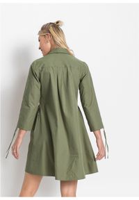 Sukienka szmizjerka bonprix oliwkowy. Kolor: zielony. Typ sukienki: szmizjerki. Długość: mini #4