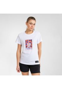 TARMAK - Koszulka do koszykówki damska Tarmak TS500. Kolor: biały. Materiał: poliester, materiał. Sport: koszykówka