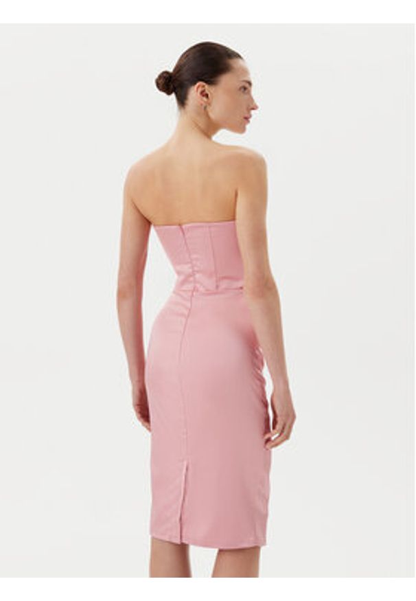 Rinascimento Sukienka koktajlowa CFC0123676003 Różowy Regular Fit. Kolor: różowy. Materiał: syntetyk. Styl: wizytowy