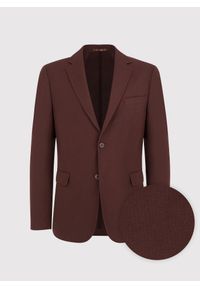 Pako Lorente - PAKO LORENTE – Brązowa gładka marynarka męska. Kolor: brązowy. Materiał: poliester, elastan, wiskoza. Wzór: gładki. Sezon: jesień #7