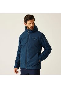 Regatta - Kurtka męska przejściowa przeciwdeszczowa Caspen. Kolor: niebieski, szary, wielokolorowy. Materiał: tkanina, puch. Sport: turystyka piesza #1