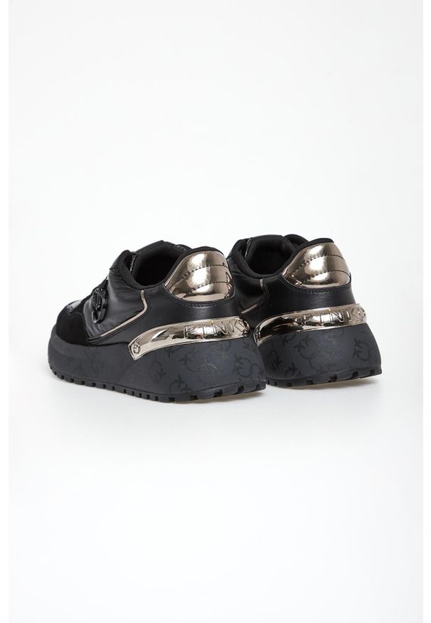 Pinko - Sneakersy damskie skórzane Gem 07 PINKO. Materiał: skóra