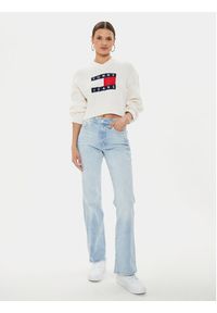Tommy Jeans Sweter Center Flag DW0DW18528 Écru Relaxed Fit. Materiał: syntetyk