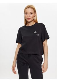 Adidas - adidas T-Shirt IJ8743 Czarny Loose Fit. Kolor: czarny. Materiał: bawełna #1