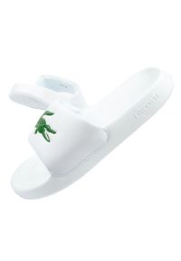 Klapki Lacoste Serve Slide M 02082 białe. Okazja: na spacer. Kolor: biały. Materiał: materiał, syntetyk #1