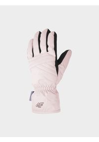 4f - Rękawice narciarskie Thinsulate© damskie - pudrowy róż. Kolor: różowy. Materiał: syntetyk, materiał. Technologia: Thinsulate. Sport: narciarstwo