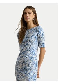 Lauren Ralph Lauren - LAUREN RALPH LAUREN Sukienka codzienna 200B22023001 Niebieski jasny Slim Fit. Okazja: na co dzień. Kolor: niebieski. Materiał: bawełna. Typ sukienki: proste. Styl: casual #5