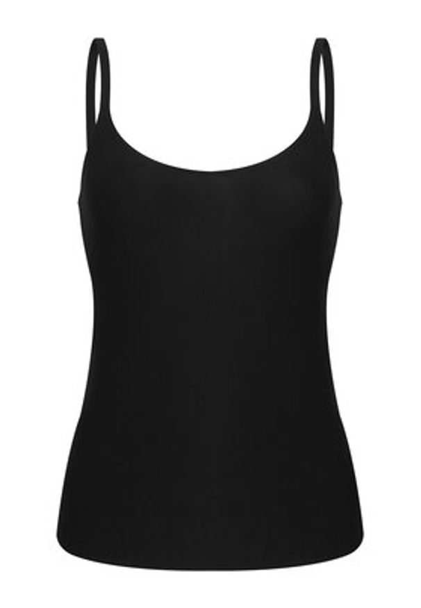 Chantelle Top Soft Stretch C10620 Czarny Slim Fit. Kolor: czarny. Materiał: syntetyk