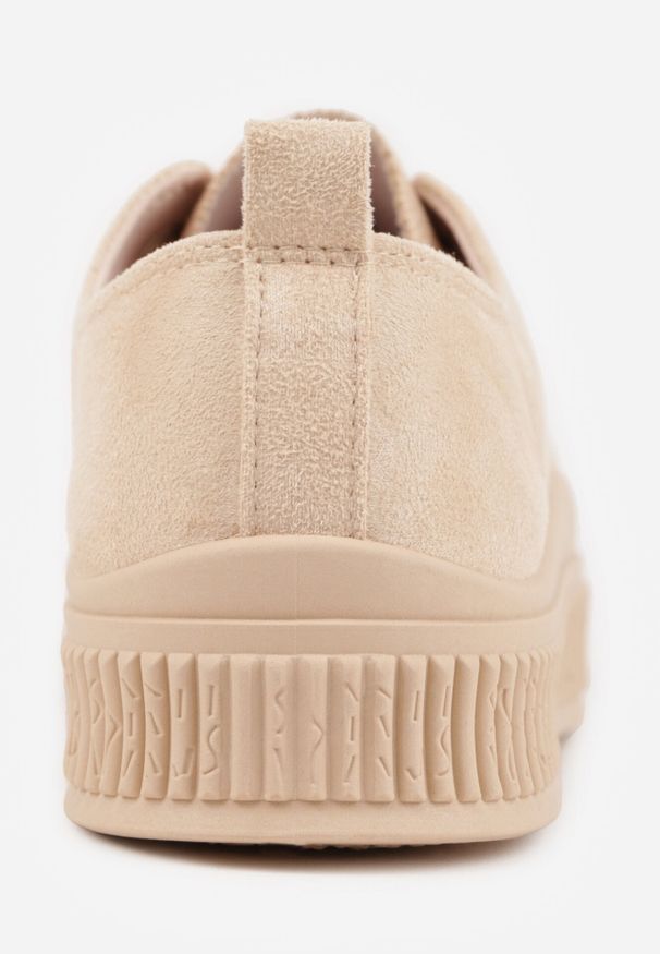 Born2be - Beżowe Trampki z Imitacji Zamszu z Nieregularną Podeszwą ze Żłobieniami Naranatea. Okazja: na co dzień, na randkę. Kolor: beżowy. Materiał: zamsz. Szerokość cholewki: normalna. Styl: casual