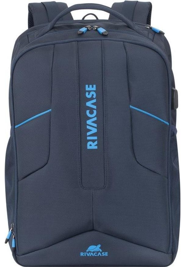 RIVACASE - Plecak Rivacase 7861 ciemno niebieski. Kolor: niebieski. Materiał: materiał. Wzór: paski