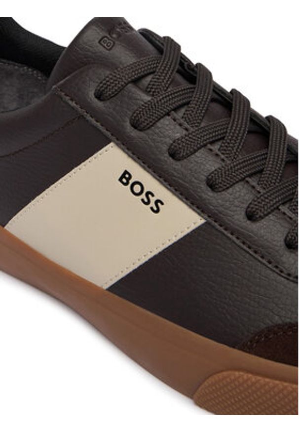 BOSS Sneakersy Aiden 50557852 Brązowy. Kolor: brązowy. Materiał: skóra