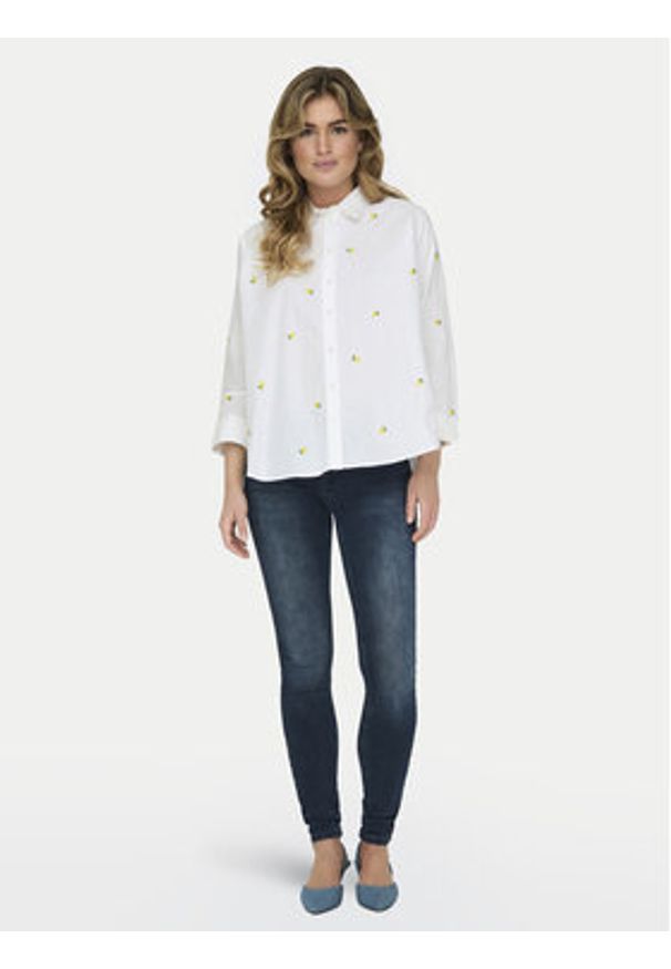 only - ONLY Koszula 15283743 Biały Box Fit. Kolor: biały. Materiał: bawełna