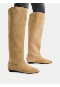 Badura Kozaki EO-CELIA-60504-25 Beżowy. Kolor: beżowy. Materiał: zamsz, skóra #8