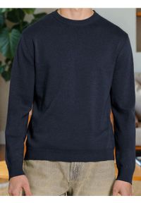 Sinsay - Sweter z długim rękawem - granatowy. Kolor: niebieski. Długość rękawa: długi rękaw. Długość: długie #1