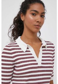 Pepe Jeans sukienka kolor biały midi dopasowana. Kolor: biały. Materiał: dzianina, prążkowany. Długość rękawa: krótki rękaw. Typ sukienki: dopasowane. Długość: midi #2