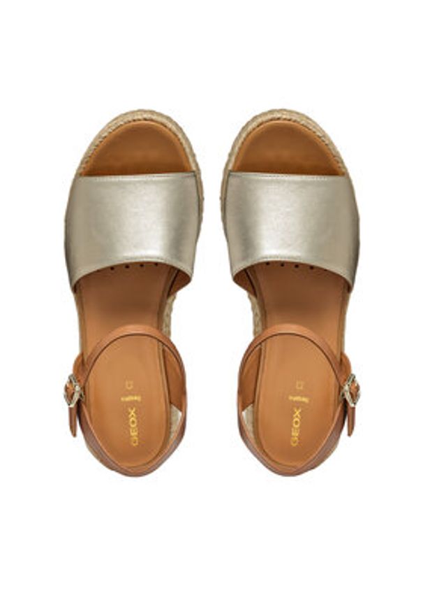 Geox Espadryle D Eolie D55SRC 0Y243 C2L5F Złoty. Kolor: złoty. Materiał: skóra