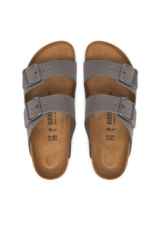 Birkenstock Klapki Arizona LEOI 1027026 Szary. Kolor: szary. Materiał: zamsz, skóra