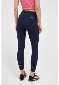 adidas Performance legginsy do biegania DailyRun kolor granatowy gładkie. Kolor: niebieski. Materiał: skóra, materiał. Wzór: gładki #4