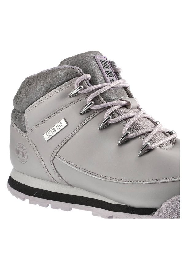 Big-Star - Fioletowe Trekkingi Big Star Damskie Stylowe Buty. Okazja: na co dzień. Zapięcie: sznurówki. Kolor: fioletowy. Materiał: materiał. Szerokość cholewki: normalna. Styl: elegancki
