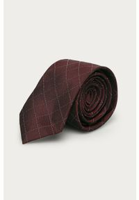 Calvin Klein - Krawat. Kolor: brązowy. Materiał: tkanina, materiał #1