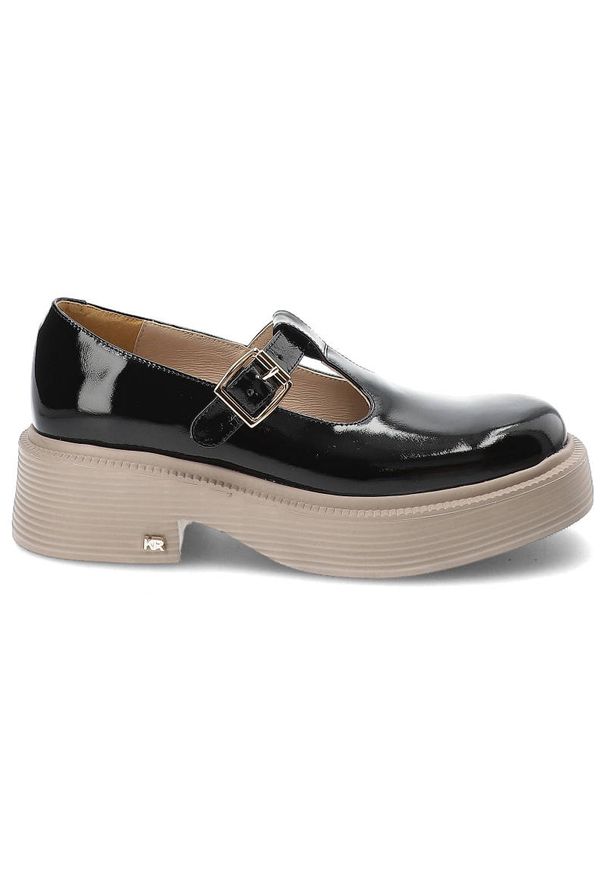 Czarne Półbuty Karino Eleganckie Skórzane Buty. Okazja: do pracy, na co dzień. Kolor: czarny. Materiał: skóra. Szerokość cholewki: normalna. Wzór: aplikacja. Styl: elegancki