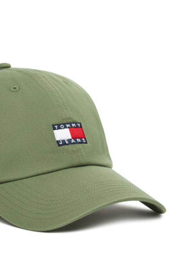 Tommy Jeans Czapka z daszkiem Tjm Heritage 6 Panel Cap AM0AM12020 Zielony. Kolor: zielony. Materiał: bawełna, materiał
