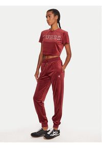 Guess T-Shirt V3BI01 K0232 Bordowy Regular Fit. Kolor: czerwony. Materiał: syntetyk #5
