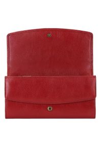 Wittchen - Damski skórzany portfel na zatrzask czerwony. Kolor: czerwony. Materiał: skóra. Wzór: aplikacja #3