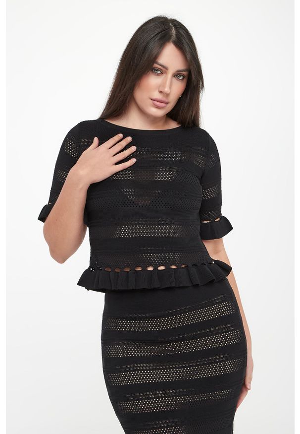 Twinset Milano - Sweter damski ażurowy TWINSET. Wzór: ażurowy